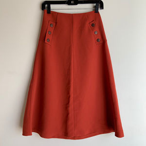 Orange Midi Skirt